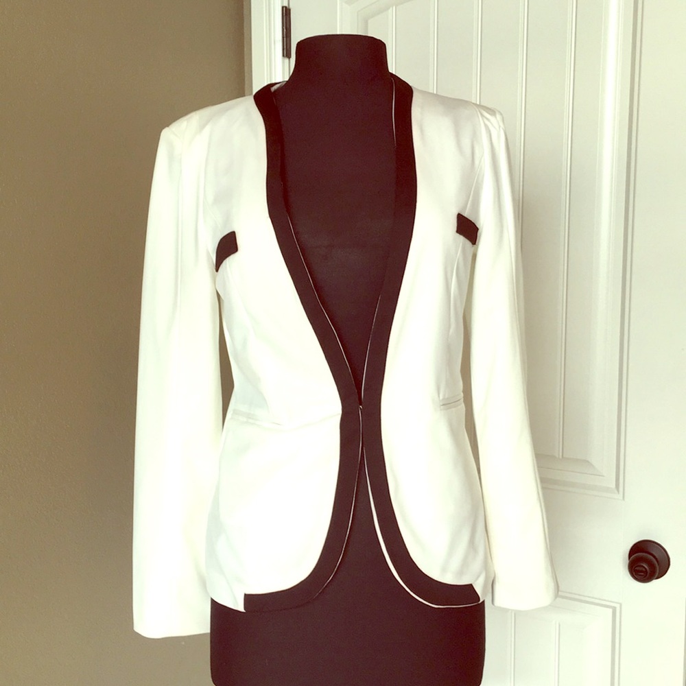 Black and white blazer